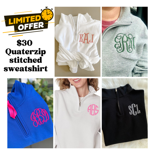 QuarterZip Stitched Sweatshirt