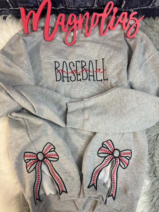 Stitched Baseball Sweatshirt with bows