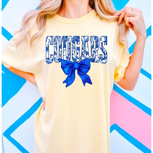 Cougars Floral Blue Toile Design