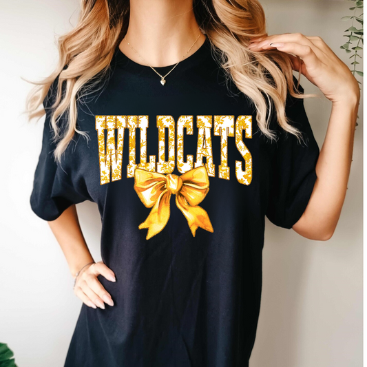 Wildcats Floral Gold Toile Design