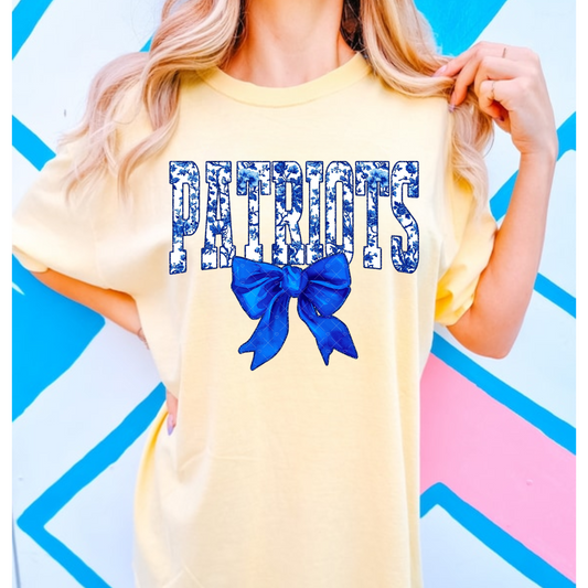 Patriots Floral Blue Toile Design