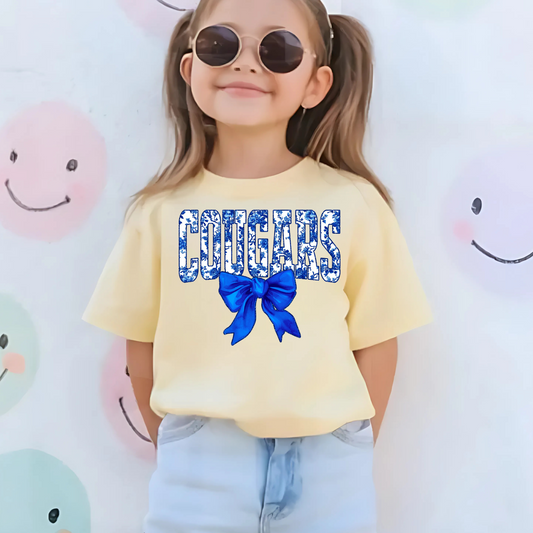 YOUTH Cougars Floral Blue Toile Design