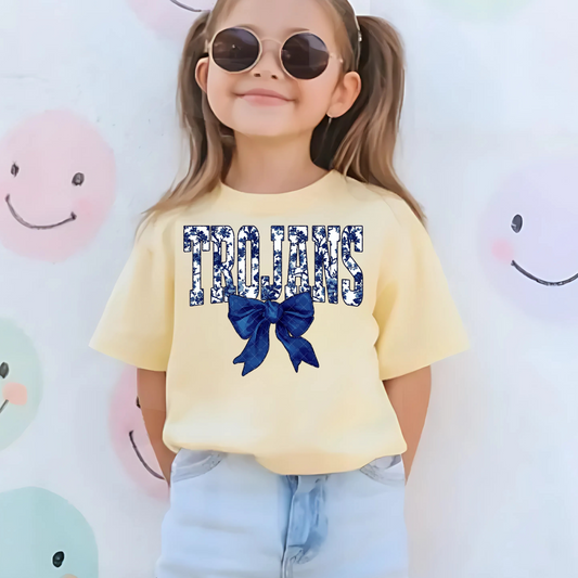 YOUTH Trojans Floral Navy Toile Design