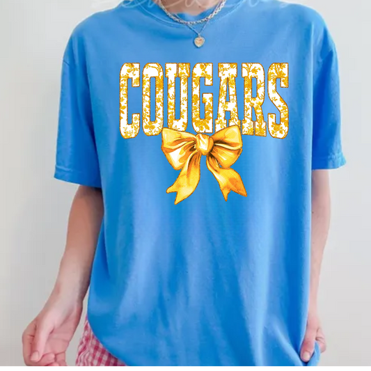 Cougars Floral Gold Toile Design