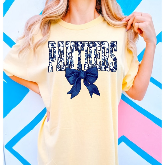 Panthers Floral Navy Toile Design