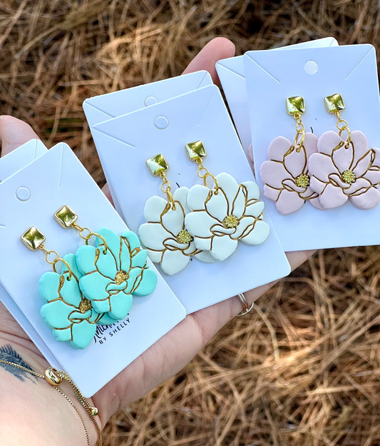 Clay Magnolias Earrings