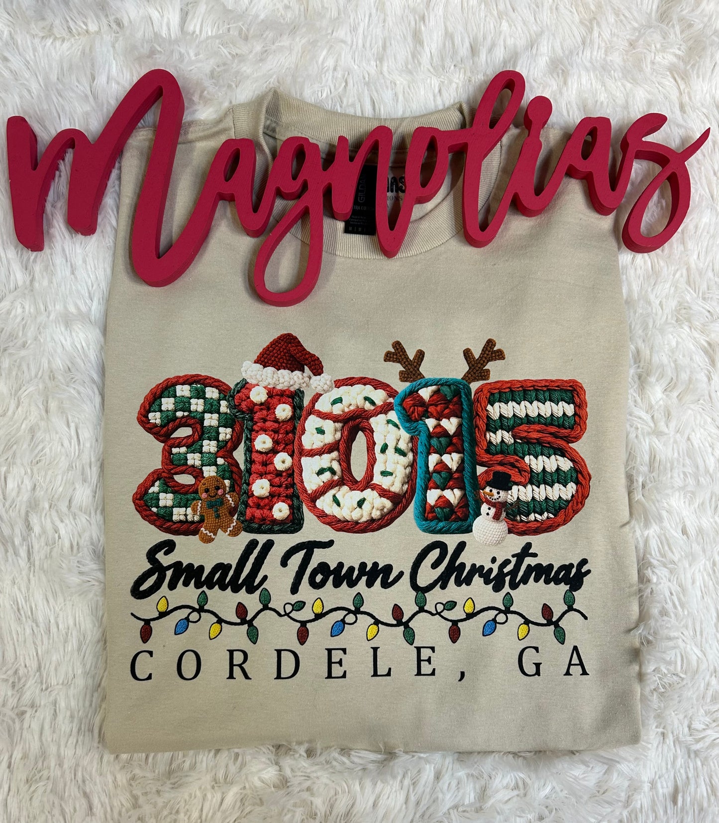 CHRISTMAS FAUX CROCHET ZIPCODE LONG SLEEVE